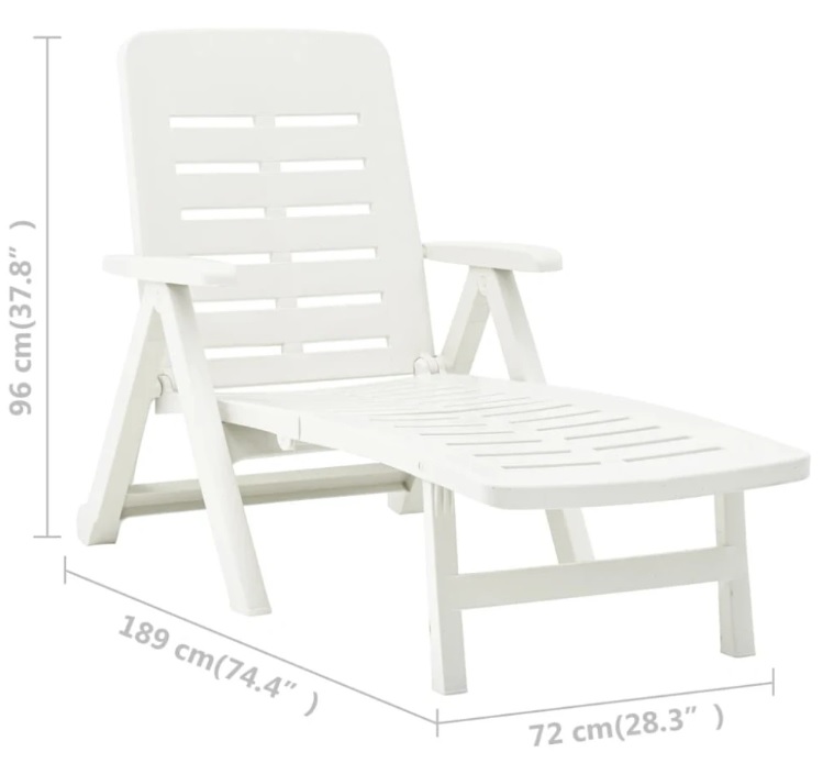 Progarden SMERALDO plastové polohovací lehátko bílé 1